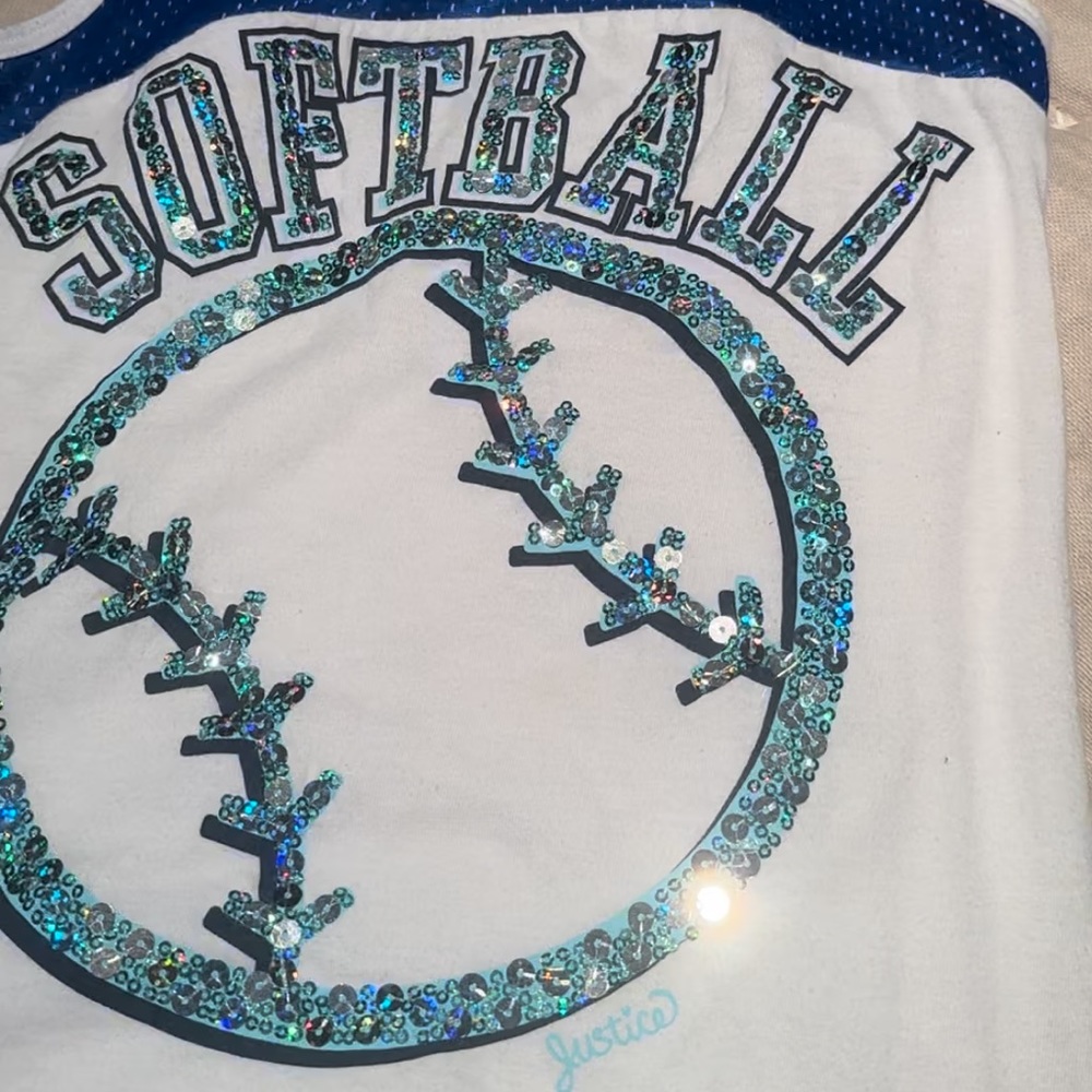 ❤️ 5/25 Justice Softball Tank with Sequins. Completely NWOT. Never worn.